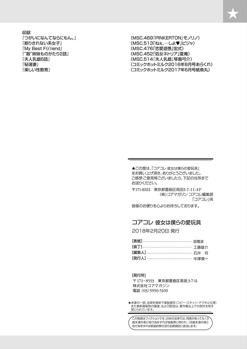 [アンソロジー] コアコレ 彼女は僕らの愛玩具 [DL版]