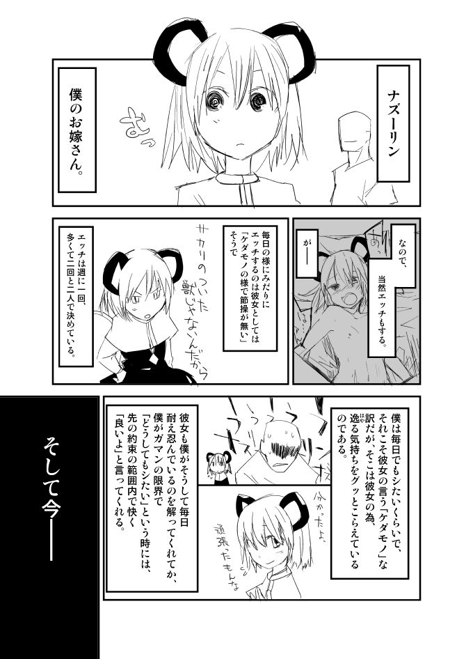 [さぺろんブラック (さぺ)] ナズーリンはお嫁さん（文ちゃんはセフレ） (東方Project) [DL版]