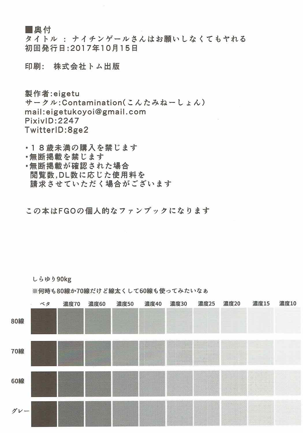 (COMIC1☆12) [Contamination (eigetu)] ナイチンゲールさんはお願いしなくてもヤれる (Fate/Grand Order)