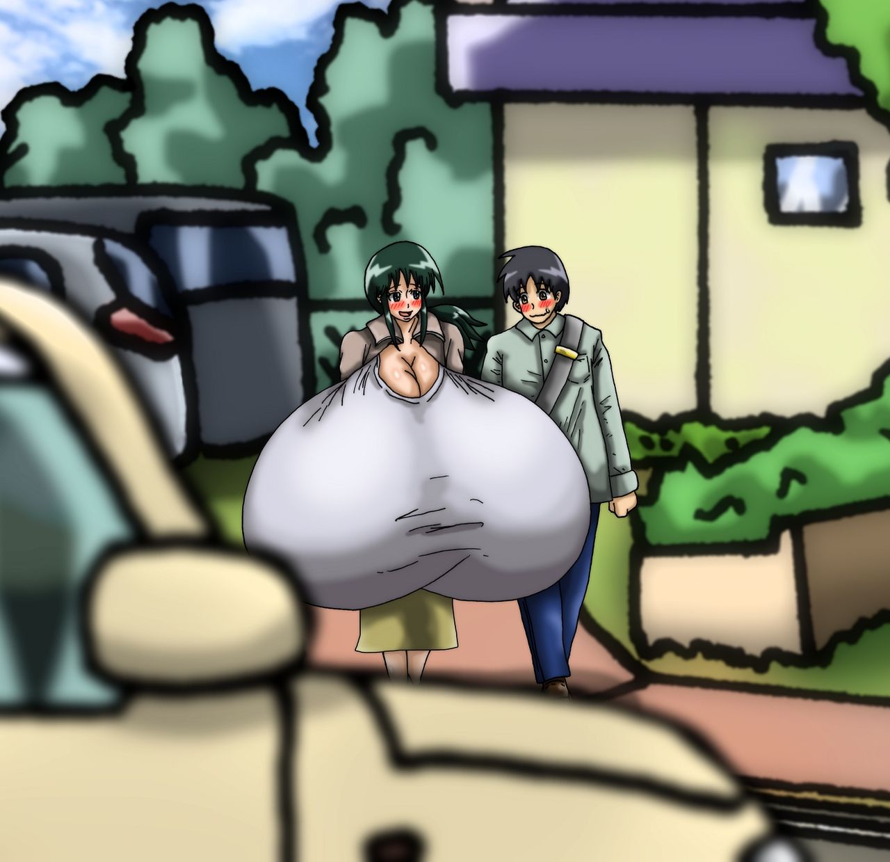 [滑空モグラ] 隣の部屋の超乳お姉さんと1日中えっちする話