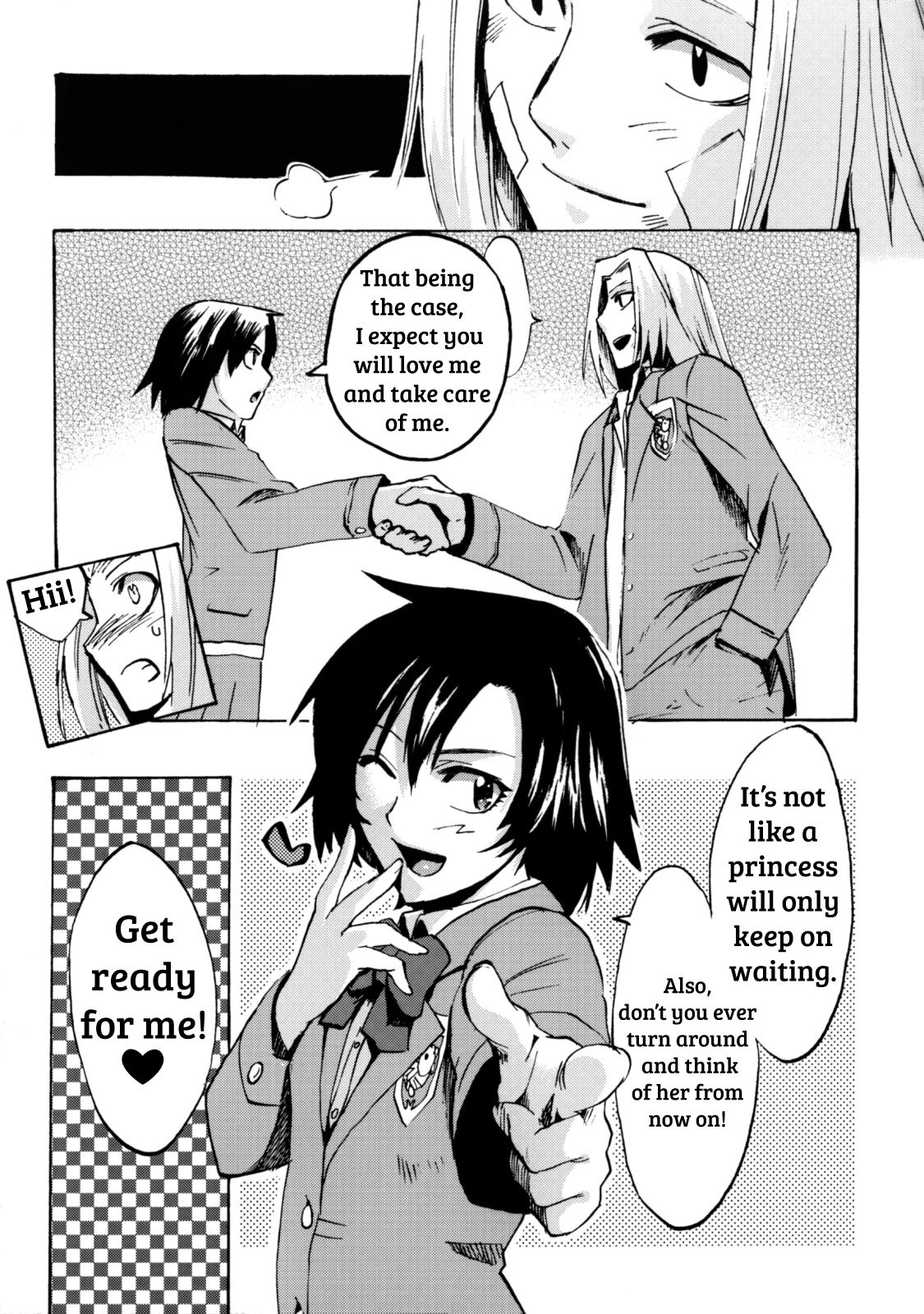 [たけのこ星人] 手と手つないで #5 覚悟してね (シアワセ少女 発売記念おまけ小冊子) [英訳]