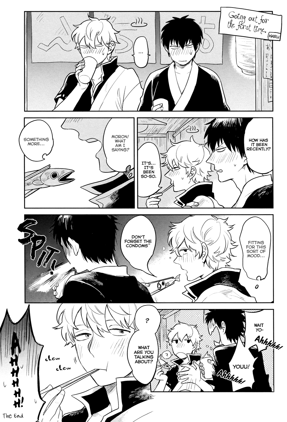 (SPARK8) [3745HOUSE、鉄火G (ミカミタケル、貼)] NO TALKING MAN (銀魂) [英訳] [無修正]