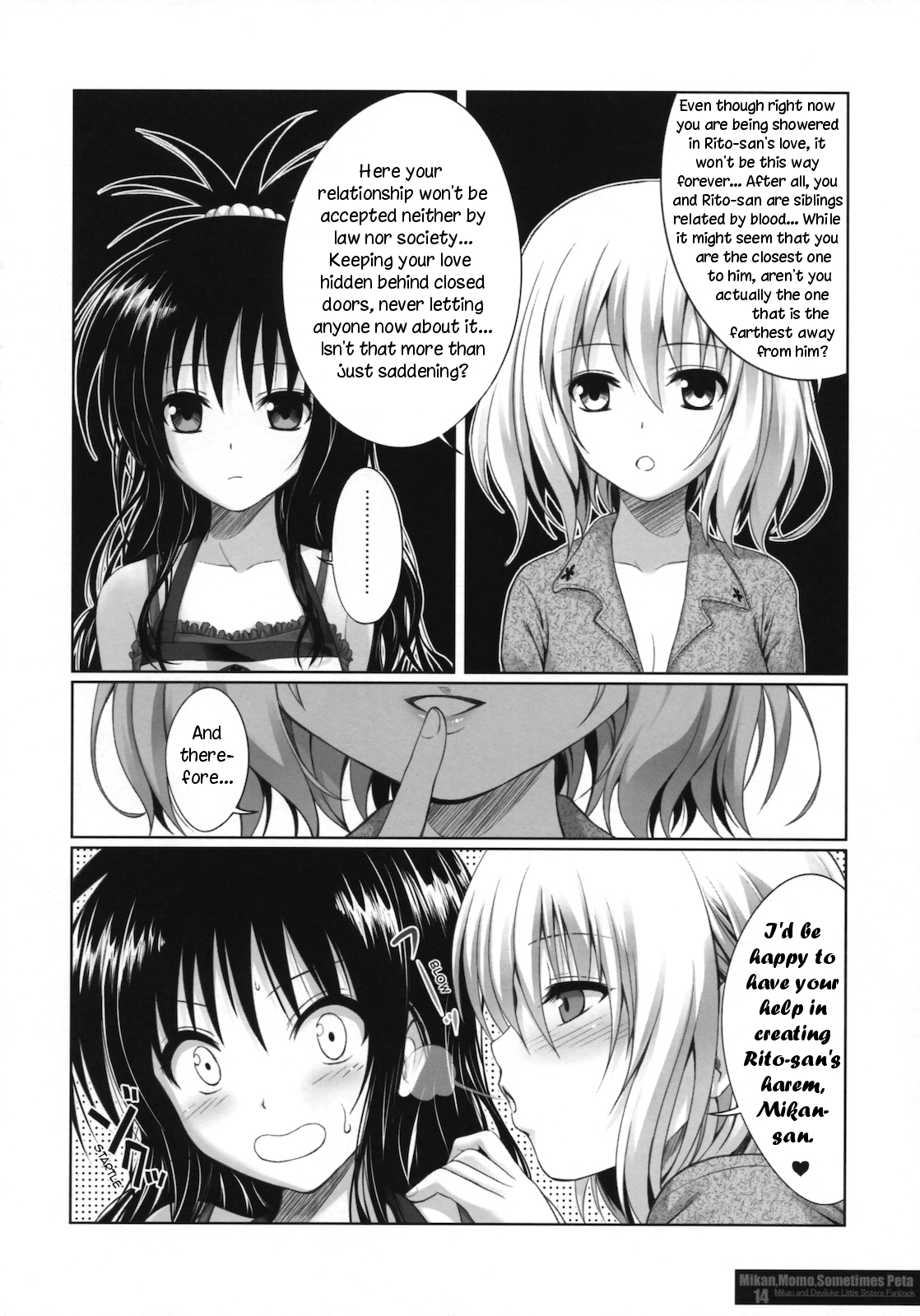 (C79) [40010壱号 (40010試作型)] MIKAN, MOMO, SOMETIMES PETA (ToLOVEる) [英訳]