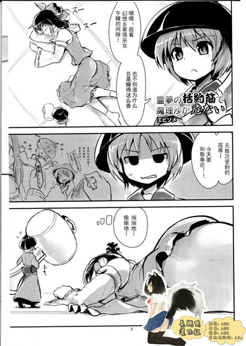 (C86) [106m (エビゾメ)] 霊夢の括約筋で魔理沙が危ない (お前らが大きくなあれ! 東方巨人化合同誌) (東方Project) [中国翻訳]