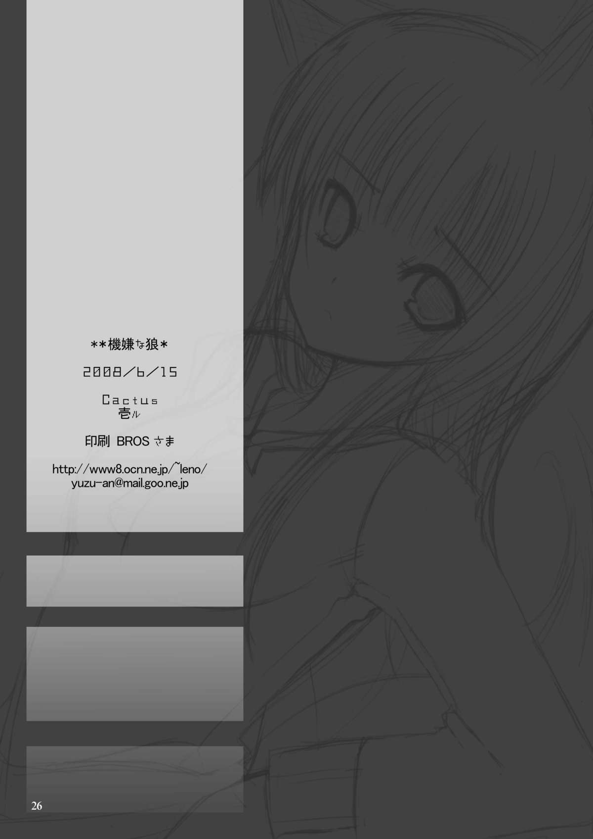 (サンクリ40)	[Cactus (壱ル)] 不機嫌な狼 (狼と香辛料)