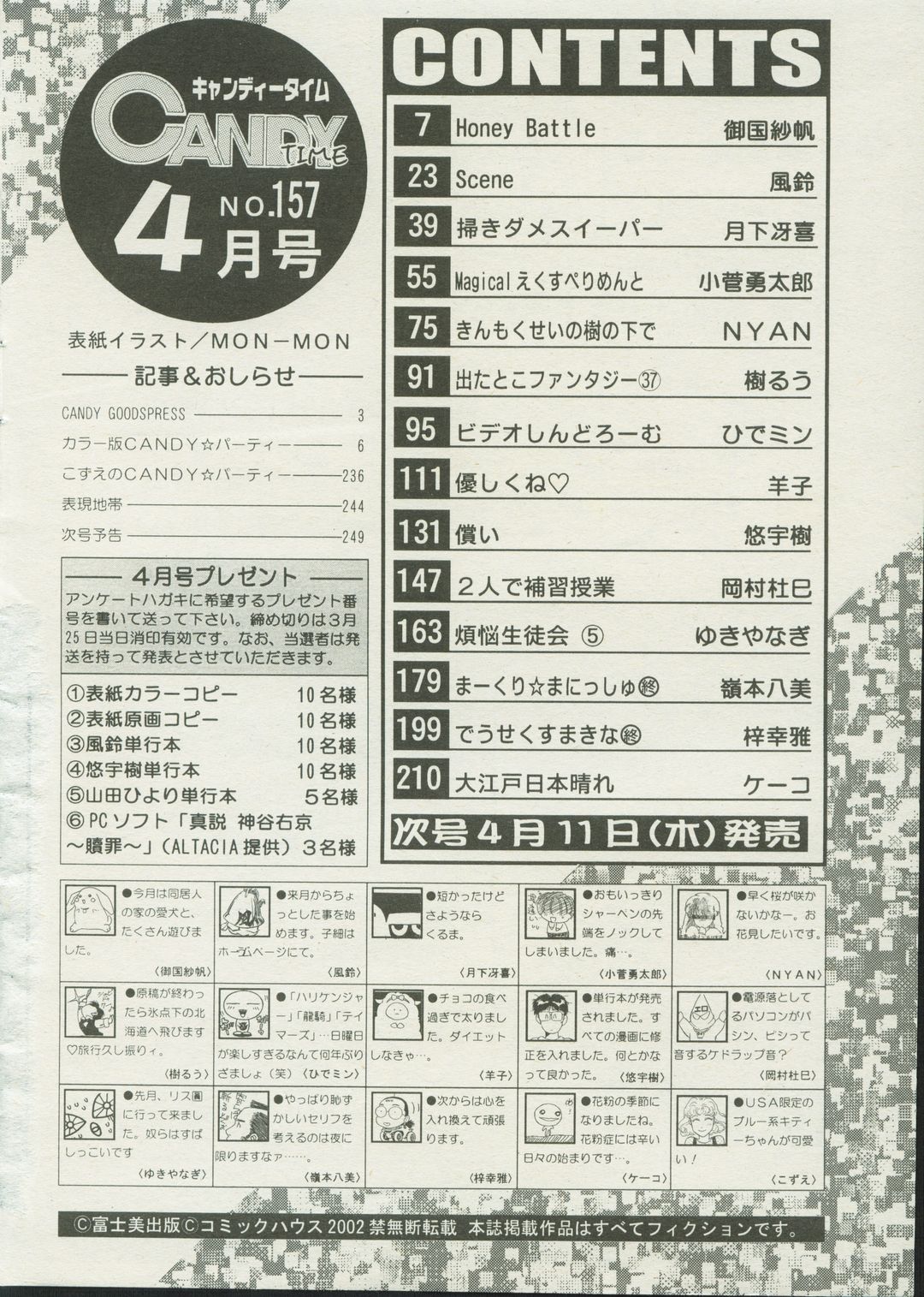 キャンディータイム 2002年4月号