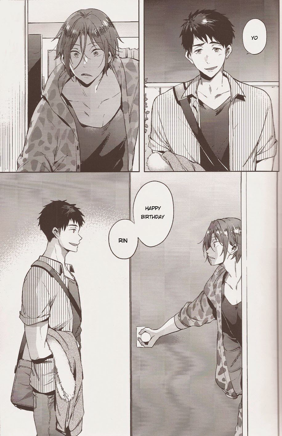 (恋愛ジョーズ4) [あめりかん☆ろっく (コタロー)] HappyHappyBoy (Free!) [英訳]