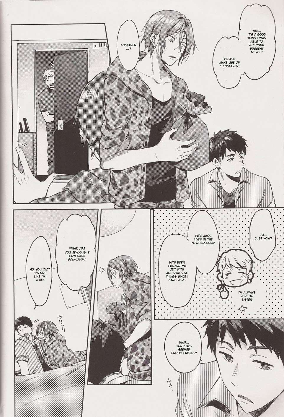 (恋愛ジョーズ4) [あめりかん☆ろっく (コタロー)] HappyHappyBoy (Free!) [英訳]