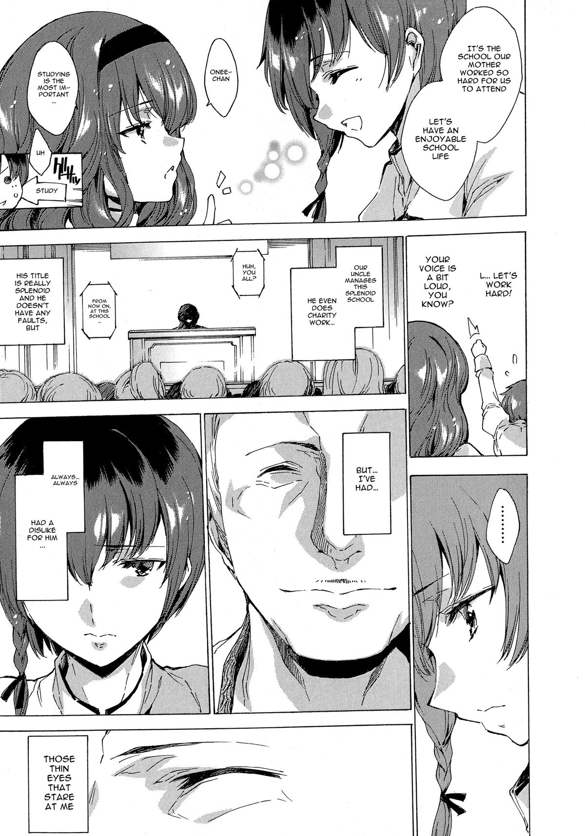 [由雅なおは] 聖なる学舎の園で 第0-3話 [英訳]