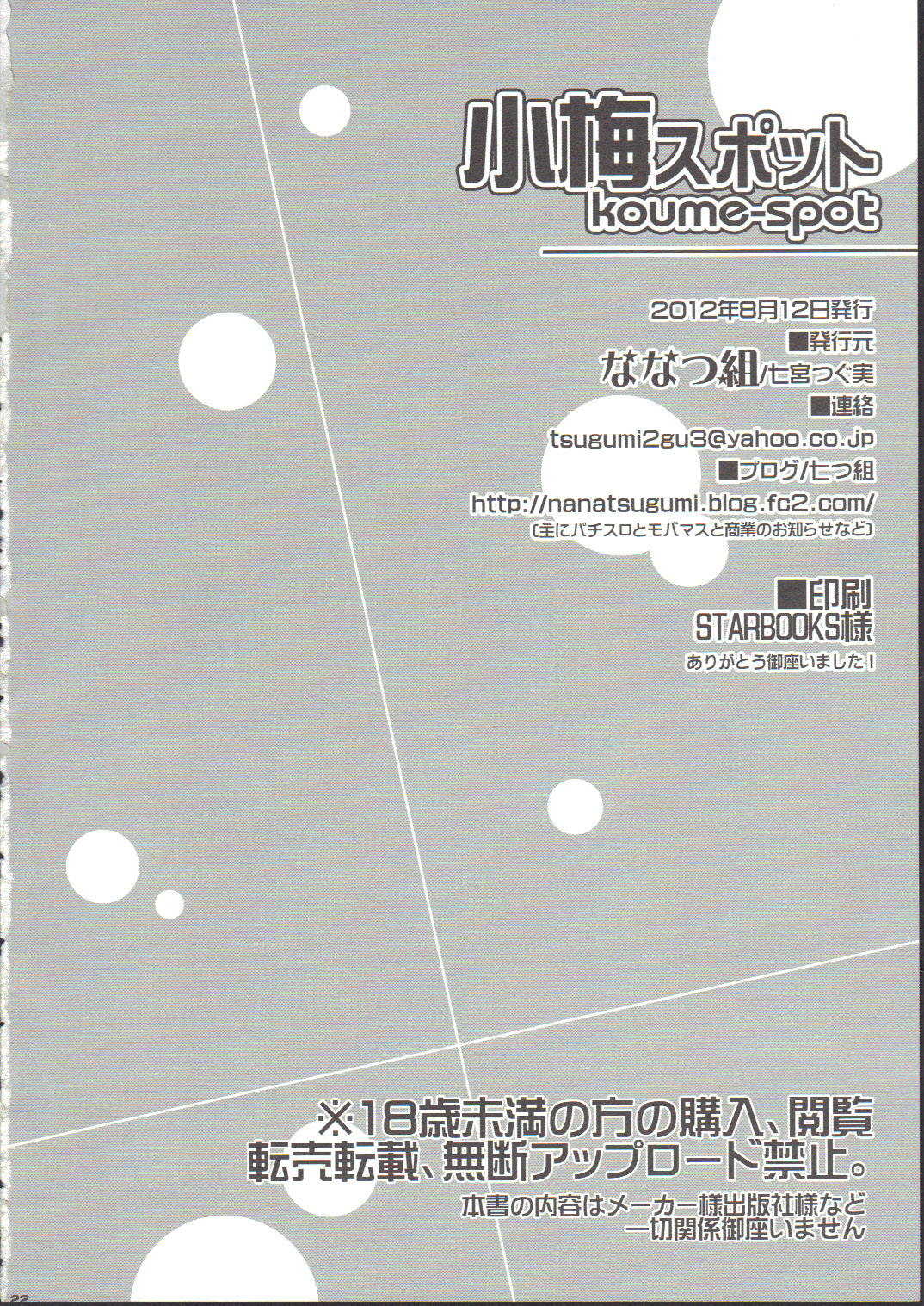 (C82) [ななつ組 (七宮つぐ実)] 小梅スポット (アイドルマスター シンデレラガールズ)