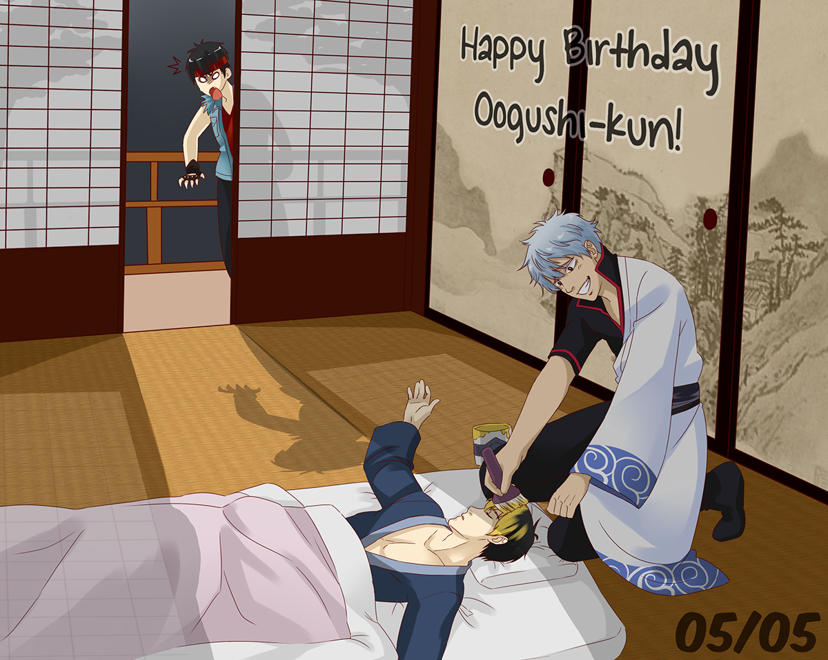 (C79) [色兎 (ありま)] 3人同時にイかなきゃダメ? (銀魂) [英訳]