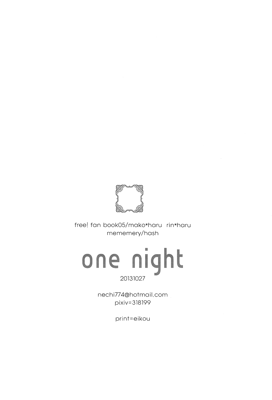 (SPARK8) [mememery (hash)] one night (Free!) [英訳] [無修正]