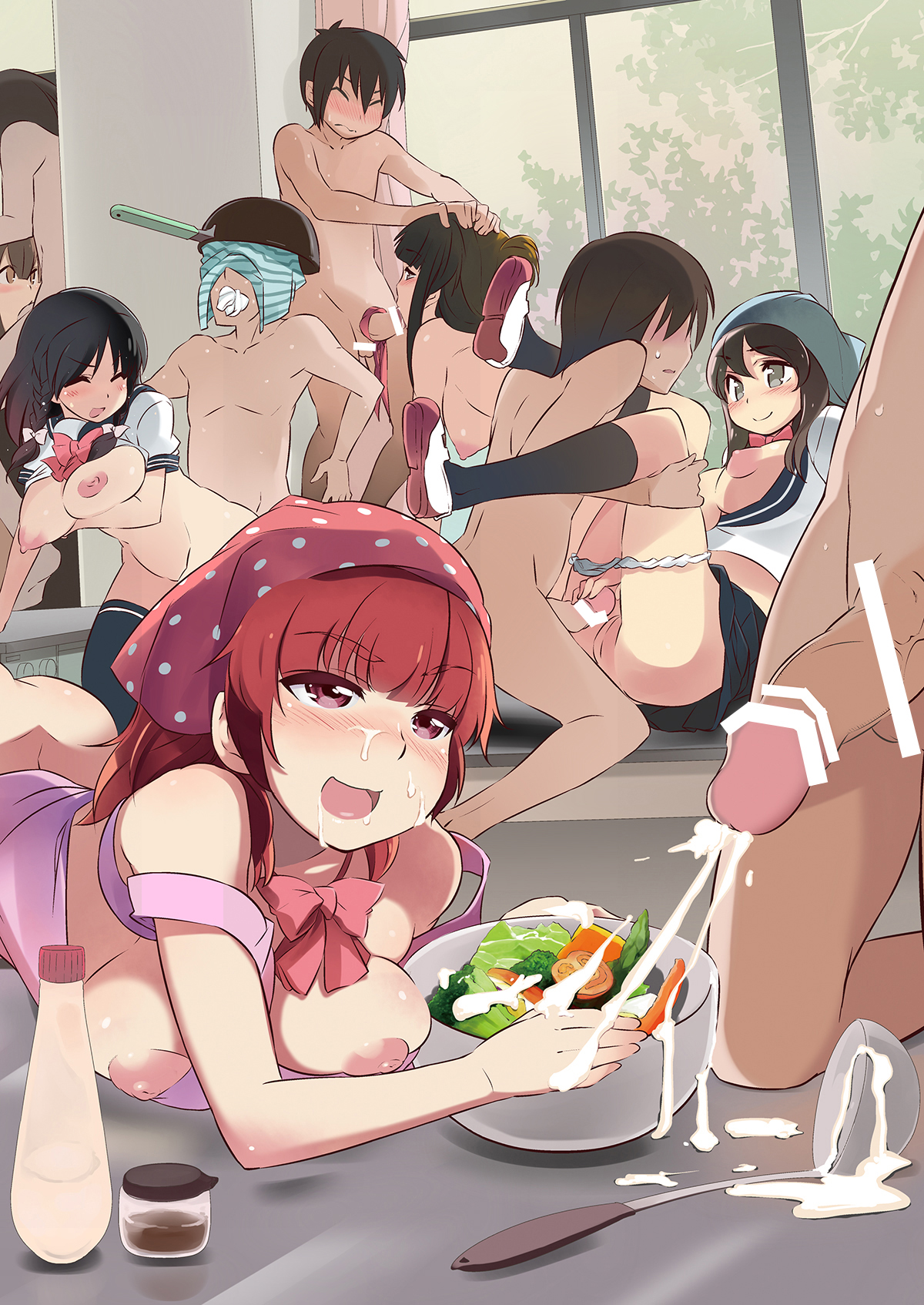 [とらいあんぐる! (よろず)] 性欲が抑えきれなくなった女子高生と性処理道具にされる男子たち [DL版]