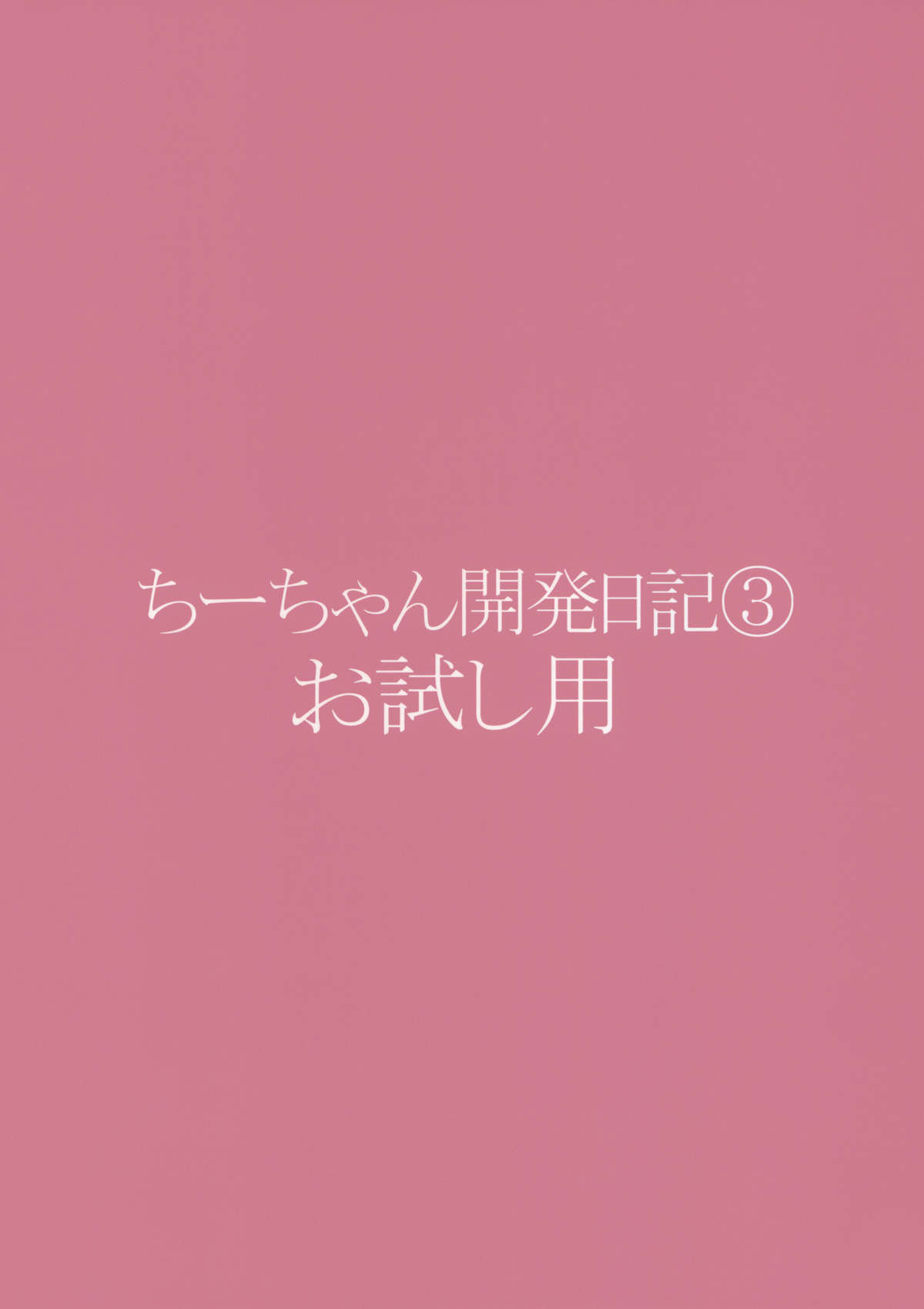 (コミティア100) [夢茶会 (むちゃ)] ちーちゃん開発日記3 お試し用