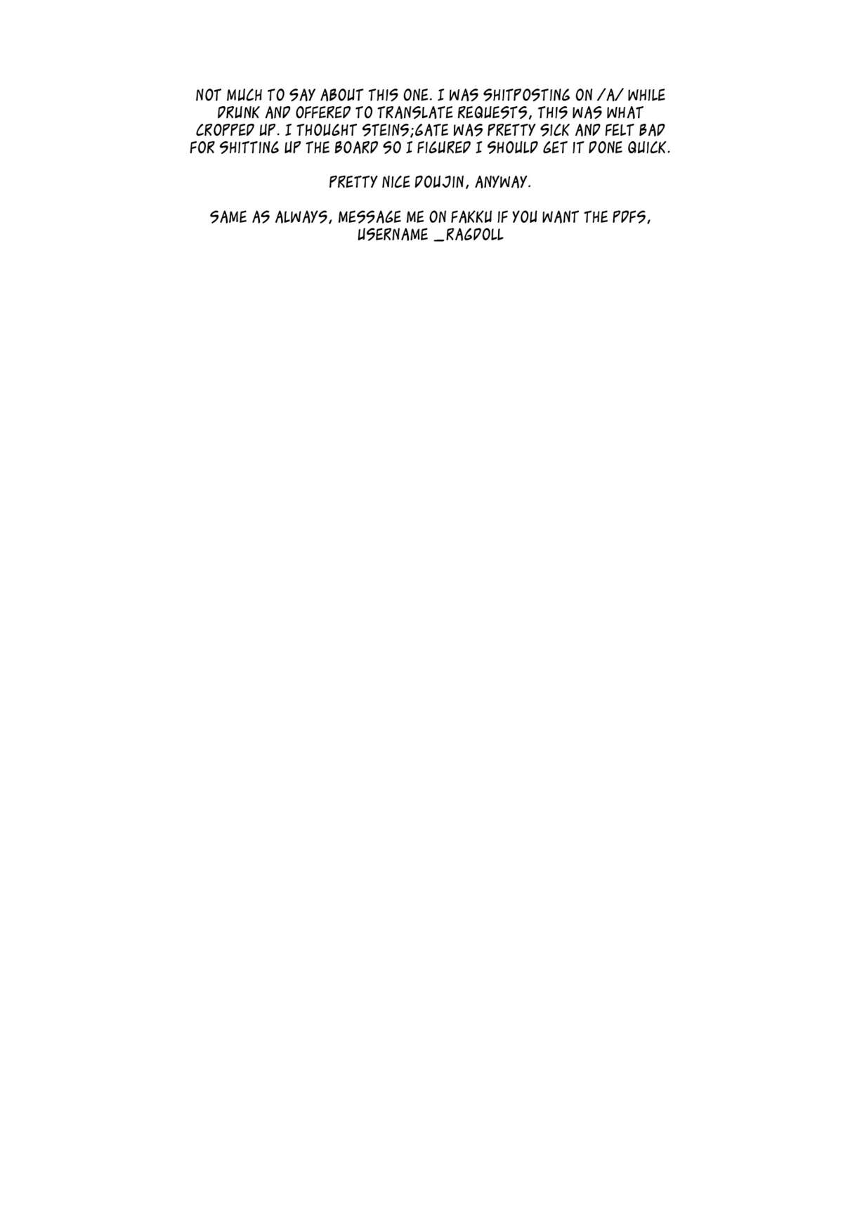 [enuma elish (ゆきみ)] OCD (シュタインズ・ゲート) [英訳]