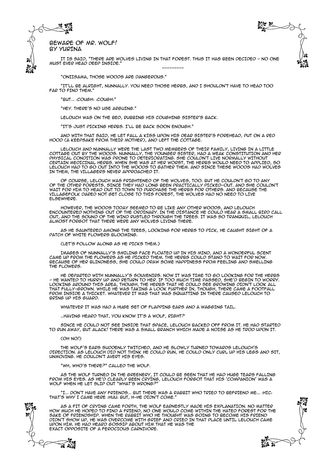 [5to:D (かべ)] 狼さん気をつけて! (コードギアス) [英訳]