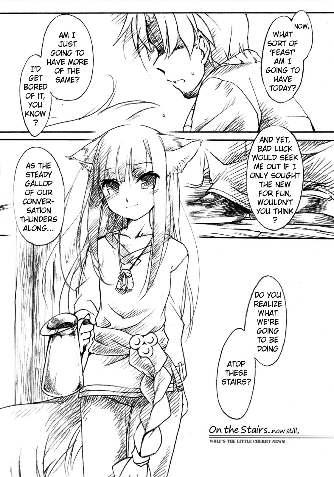 (COMIC1☆2) [ひなプリン (いくたたかのん)] 狼のちょっとHな話 (狼と香辛料) [英訳]
