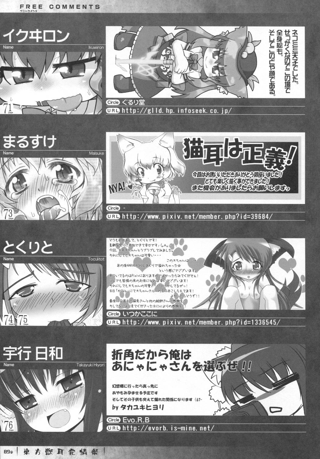 (例大祭7) [きゃっといいえっくす (よろず)] 東方獣耳発情祭 (東方Project)