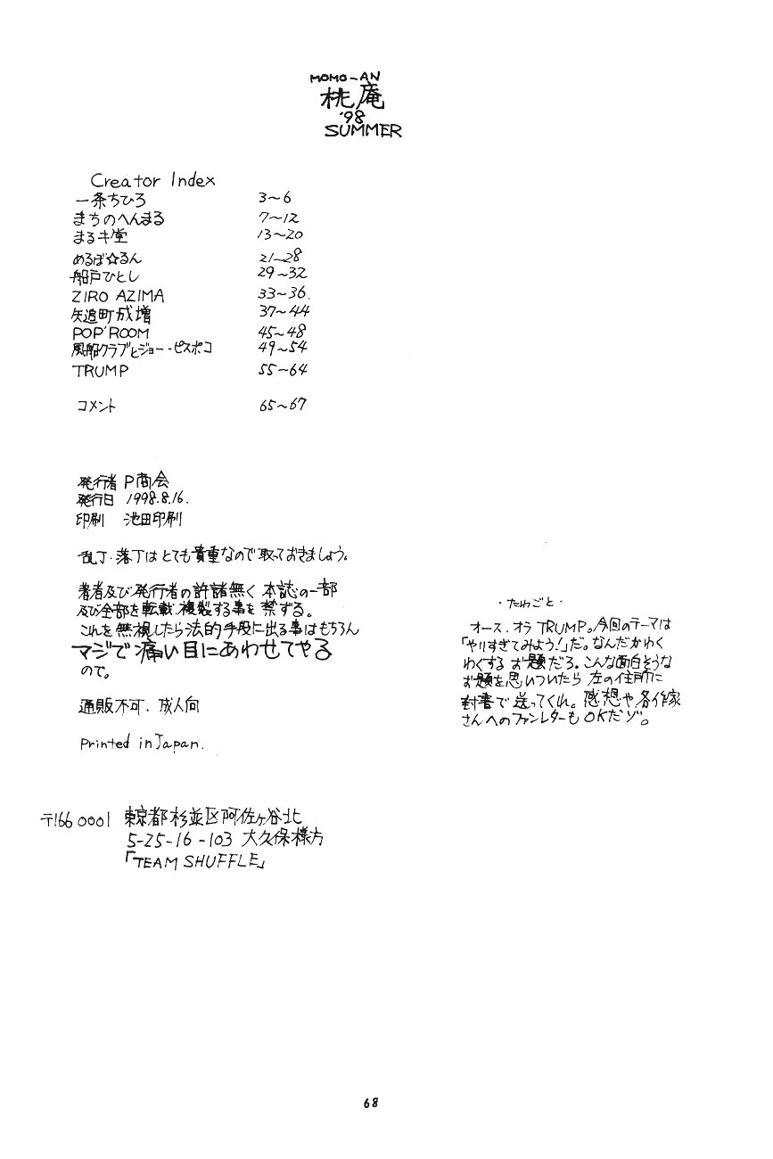 (C54) [P商会 (よろず)] 桃庵 (やりすぎてみよう)