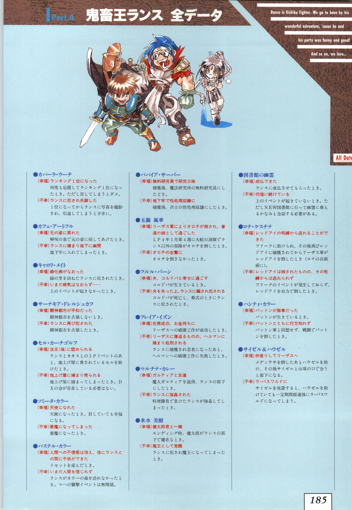 (一般画集) [アリスソフト] 鬼畜王ランス 公式設定資料集