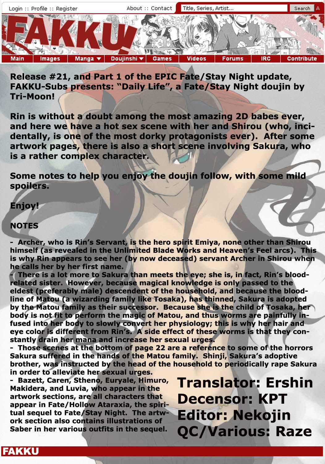 (C72) [TRI-MOON! (みかづきあきら!)] デイリーライフ (Fate/hollow ataraxia) [英訳]