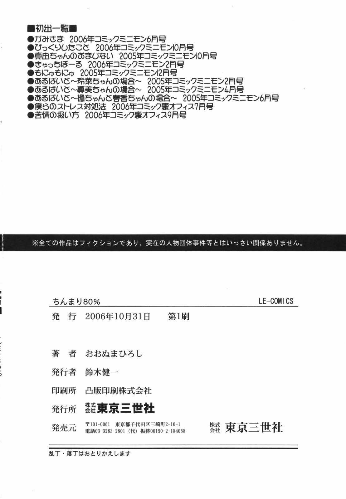 [おおぬまひろし] ちんまり80%