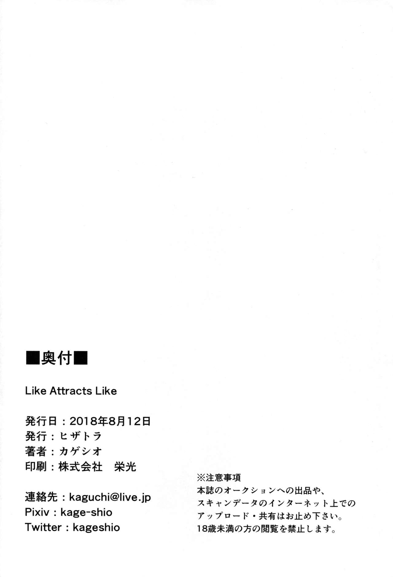 (C94) [ヒザトラ (カゲシオ)] Like Attracts Like (Fate/Grand Order)