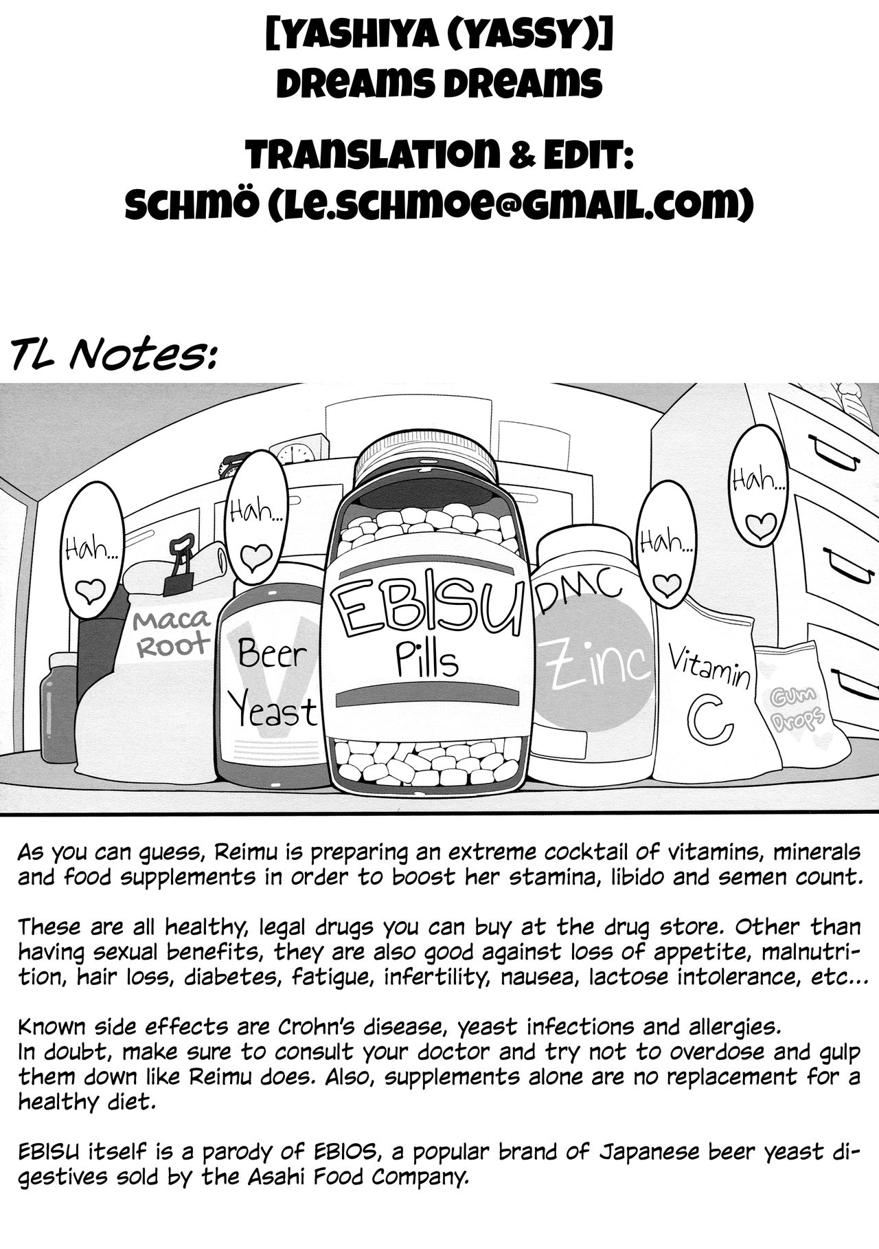 (例大祭14) [やし屋 (YASSY)] Dreams dreams (東方Project) [英訳] [無修正]