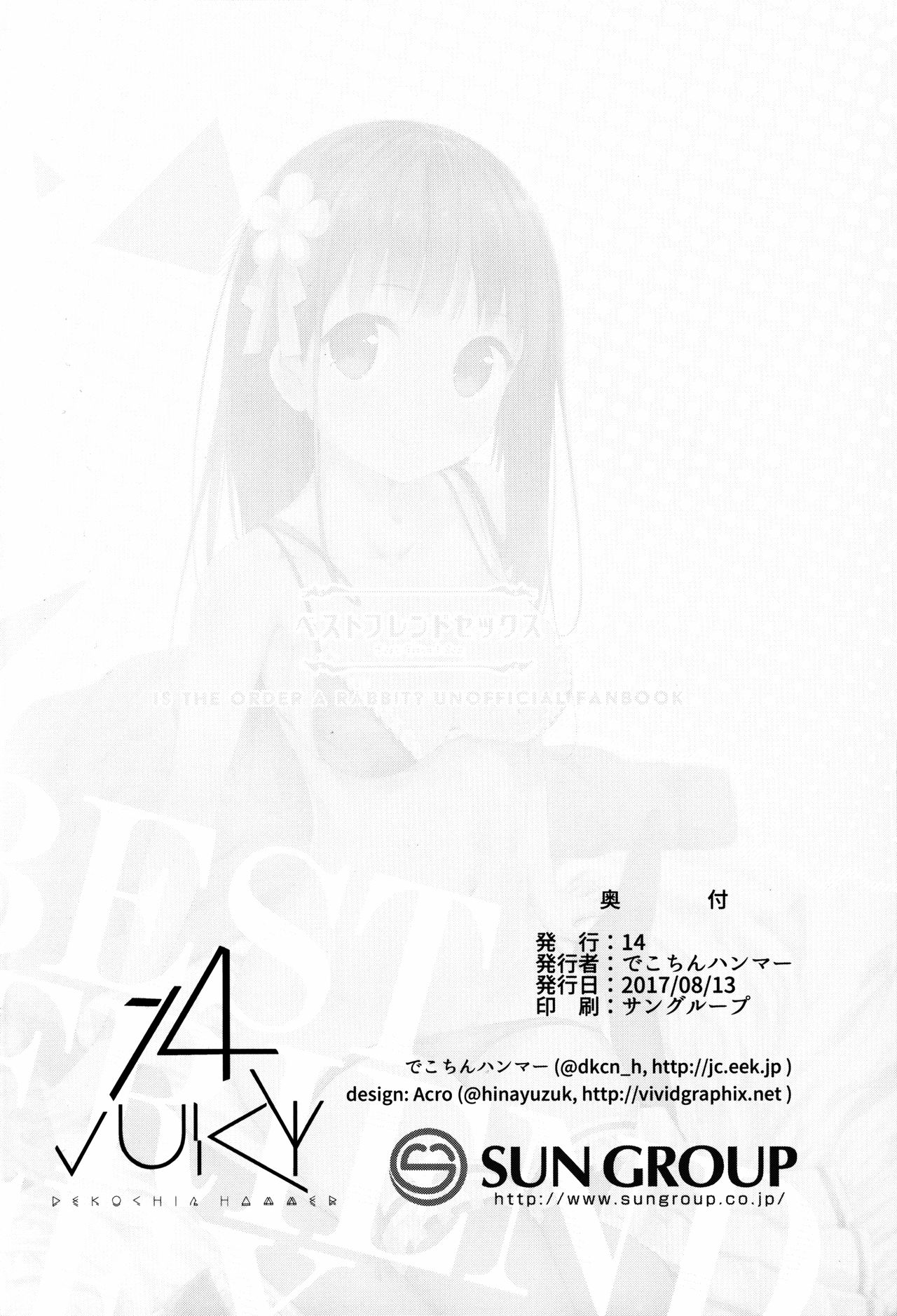 (C92) [14 (でこちんハンマー)] ベストフレンドセックス (ご注文はうさぎですか?) [英訳]
