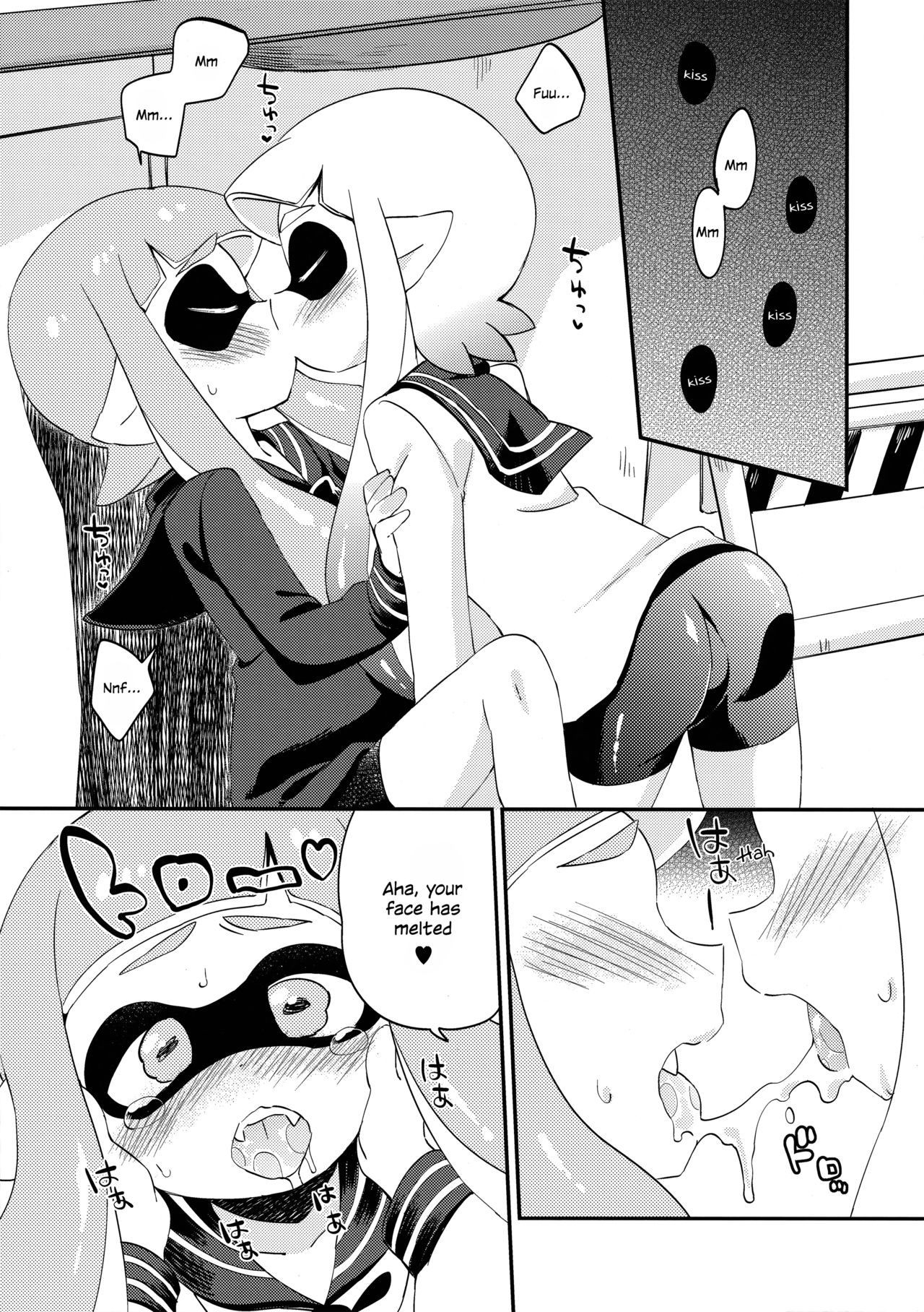 (C89) [ころもにゅ (えろ豆)] 百合イカ ガチ♥ッチ レモンとミルク (スプラトゥーン) [英訳]
