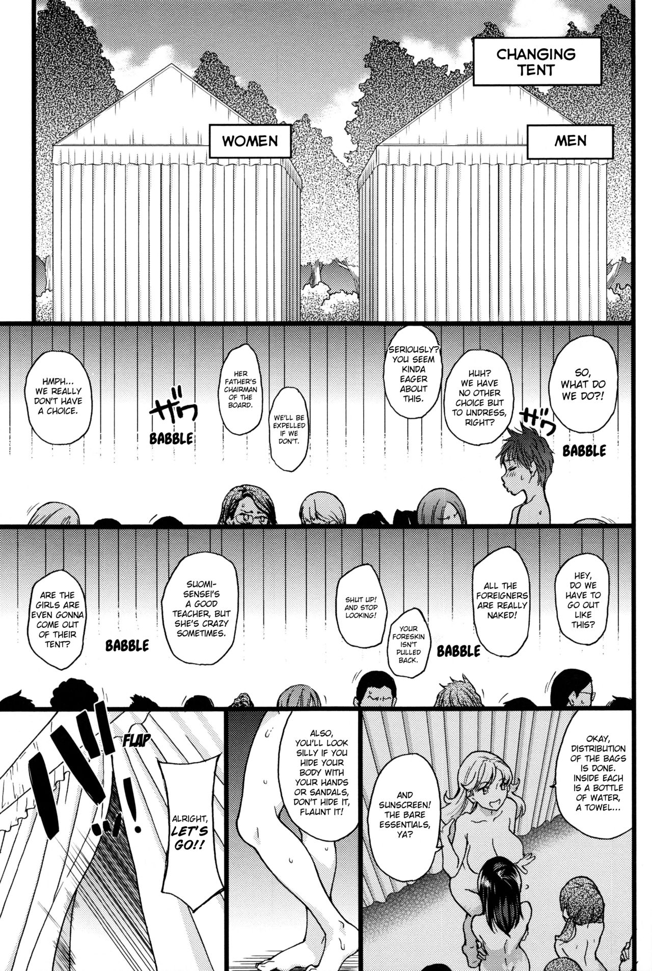 [師走の翁] ヌーディストビーチに修学旅行で!! [英訳] [無修正]