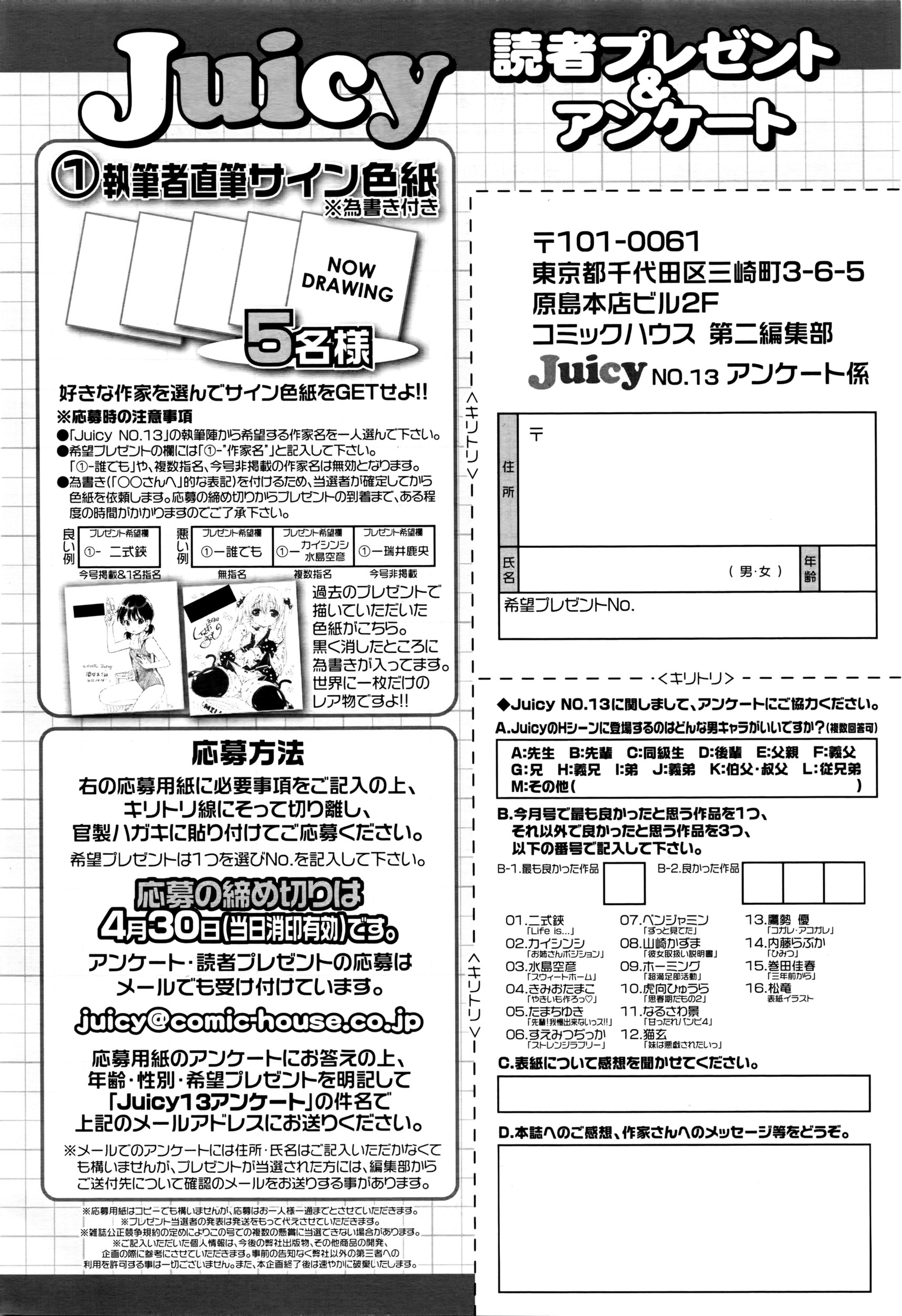 ジューシー No.13 2016年4月号