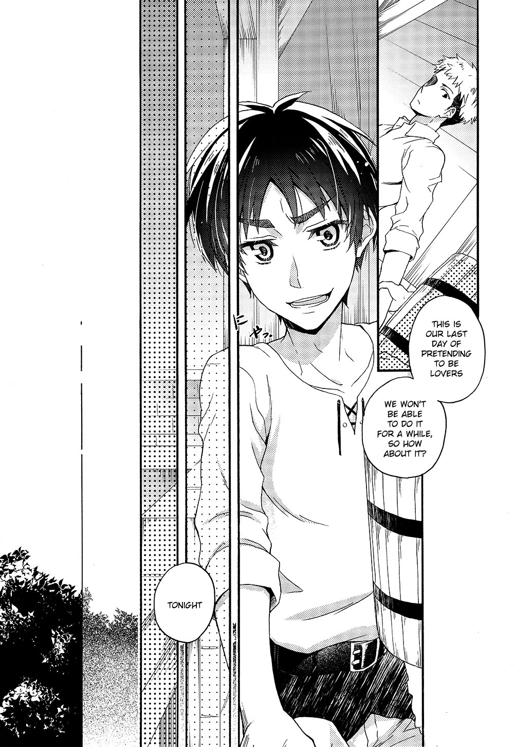 (C85) [dg (どぐう)] オレたち付き合ってますん。後編-上 (進撃の巨人) [英訳]