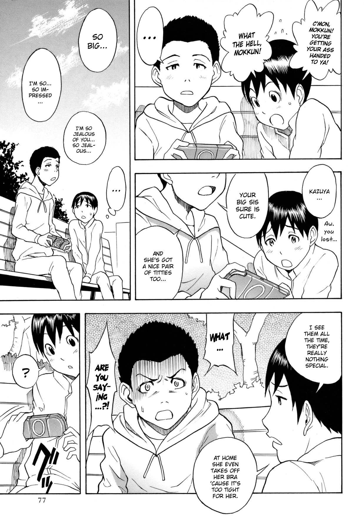 [しでん晶] おっぱいハンター (コミック マショウ 2011年3月号) [英訳]