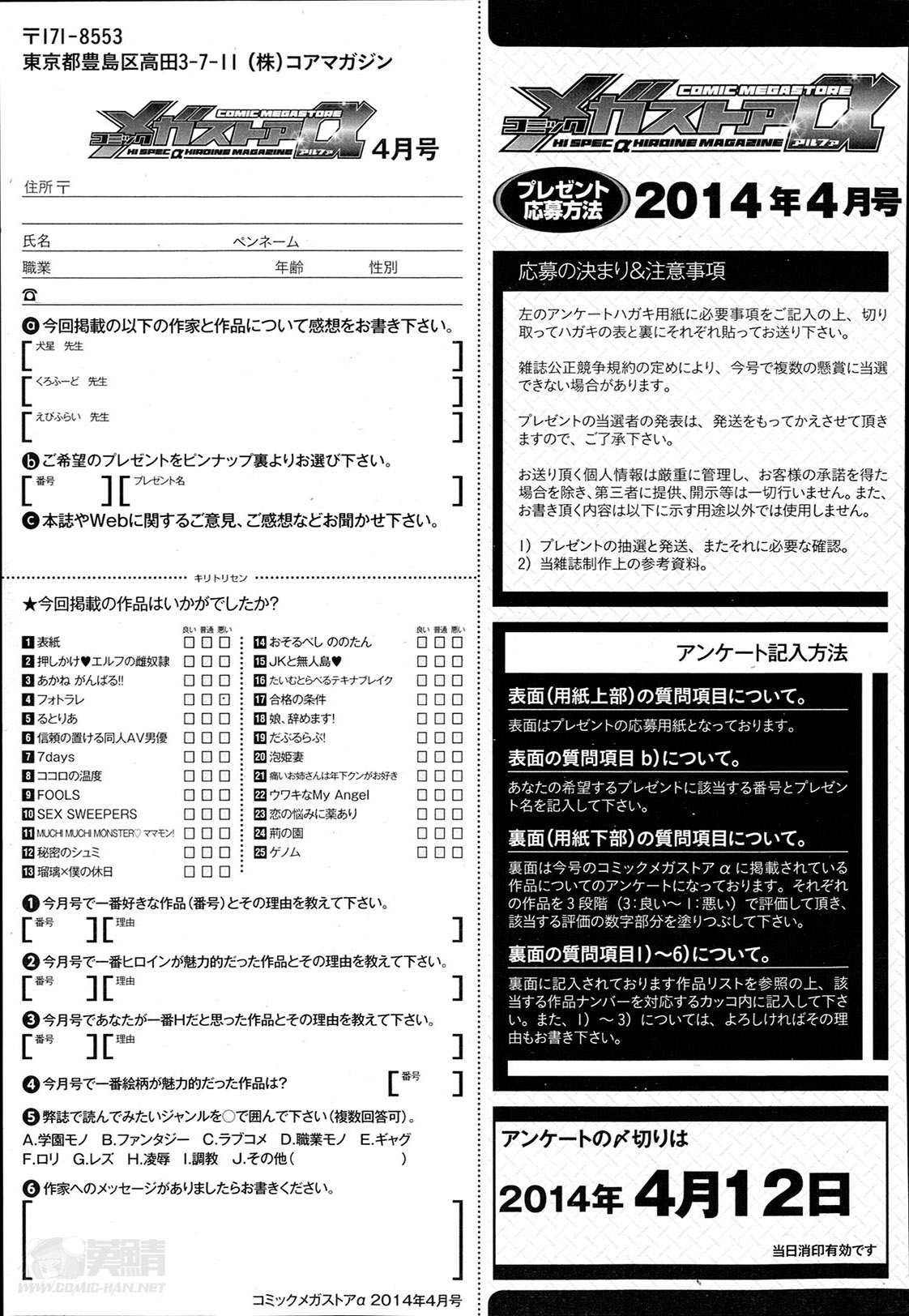 コミックメガストアα 2014年4月号