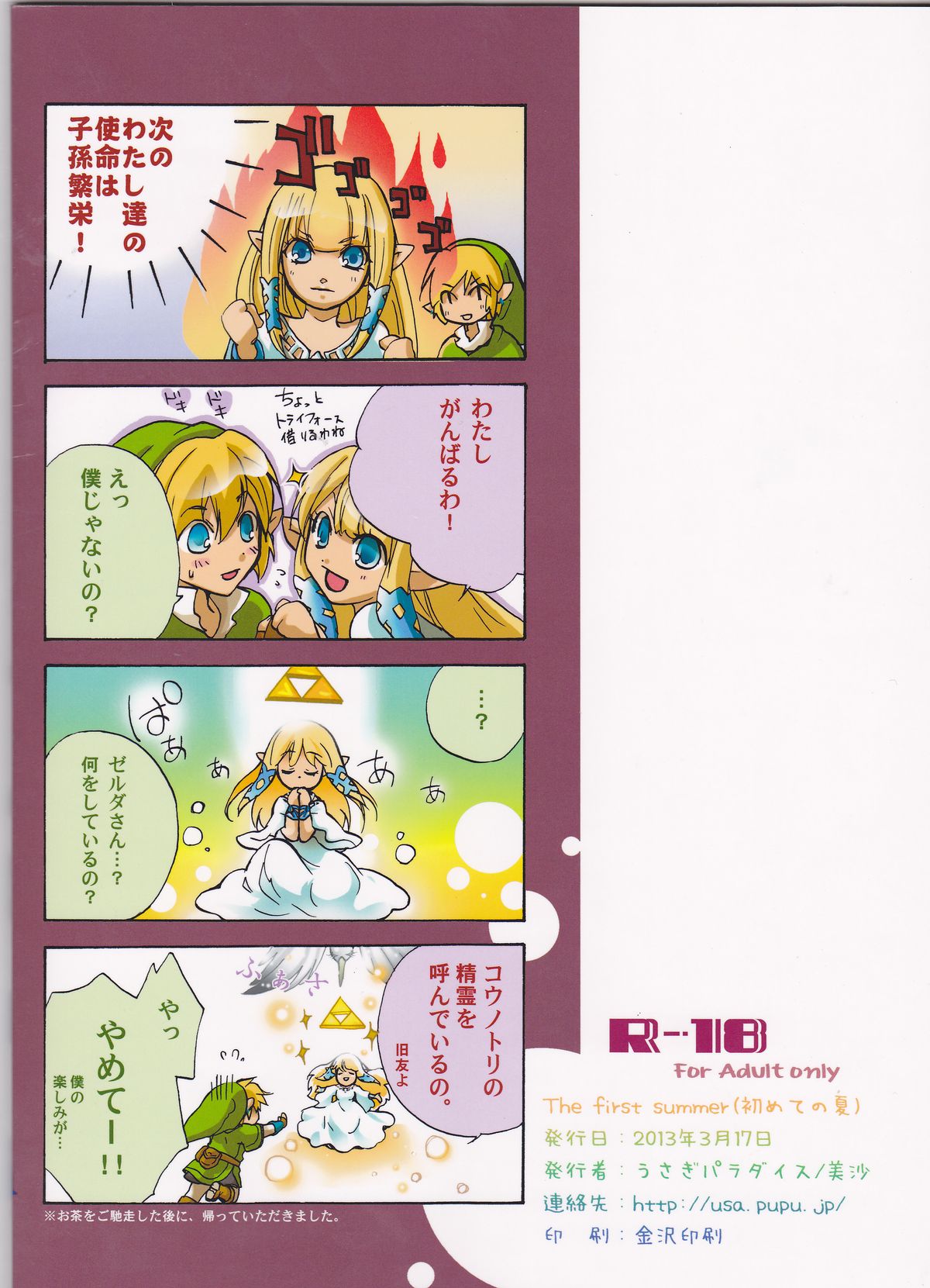 (HARUCC18) [うさぎパラダイス (美沙)] 初めての夏。 ~The First Summer~ (ゼルダの伝説 スカイウォードソード)