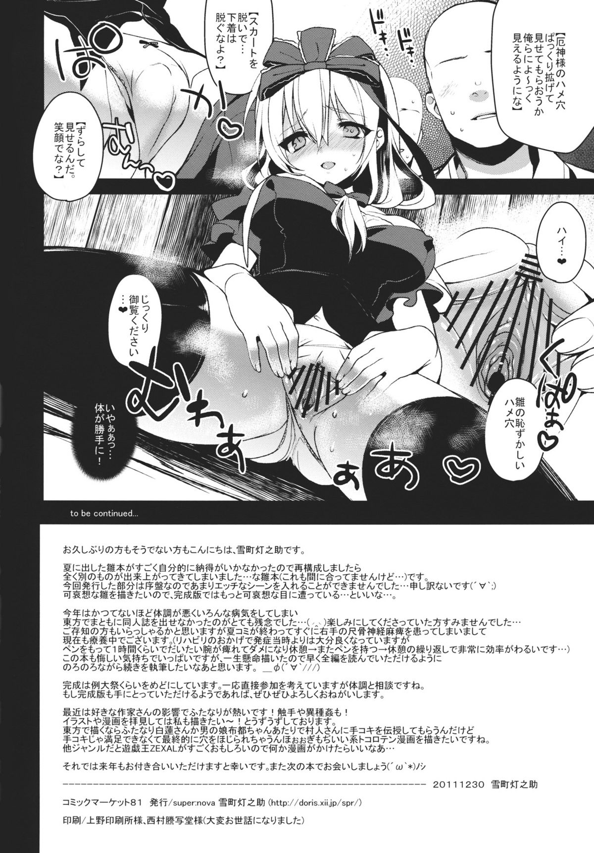 (C81) [super：nova (雪町灯之助)] しあわせなやくじんさま (東方Project)