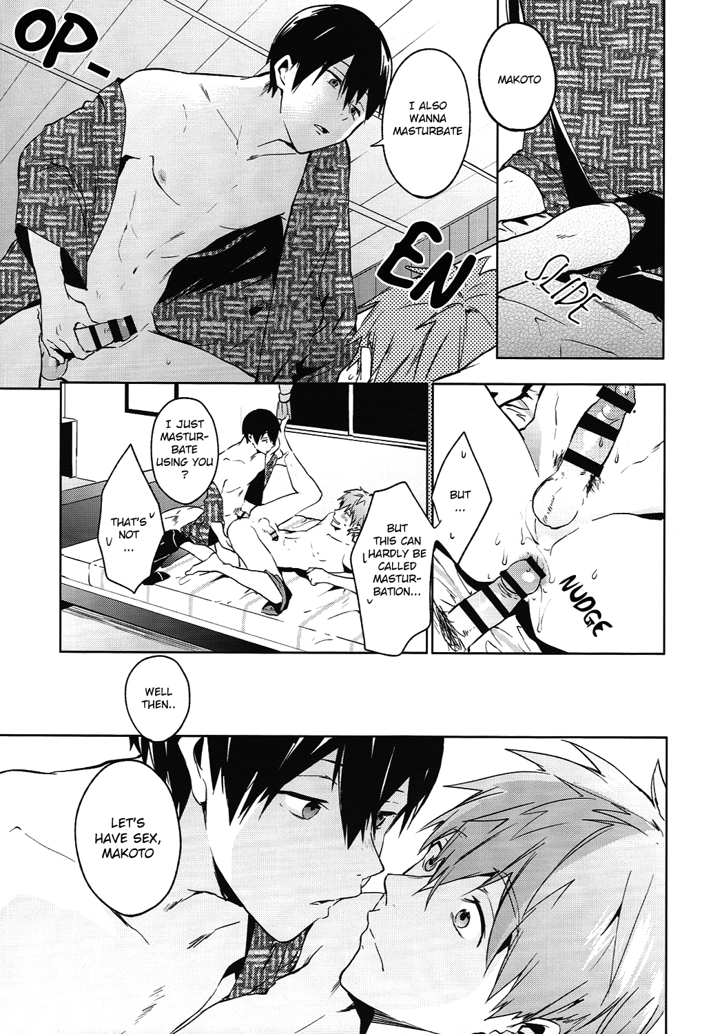 (恋愛シャチュエーション) [あめりかん☆ろっく (コタロー)] ハルのぱんつ。 (Free!) [英訳]