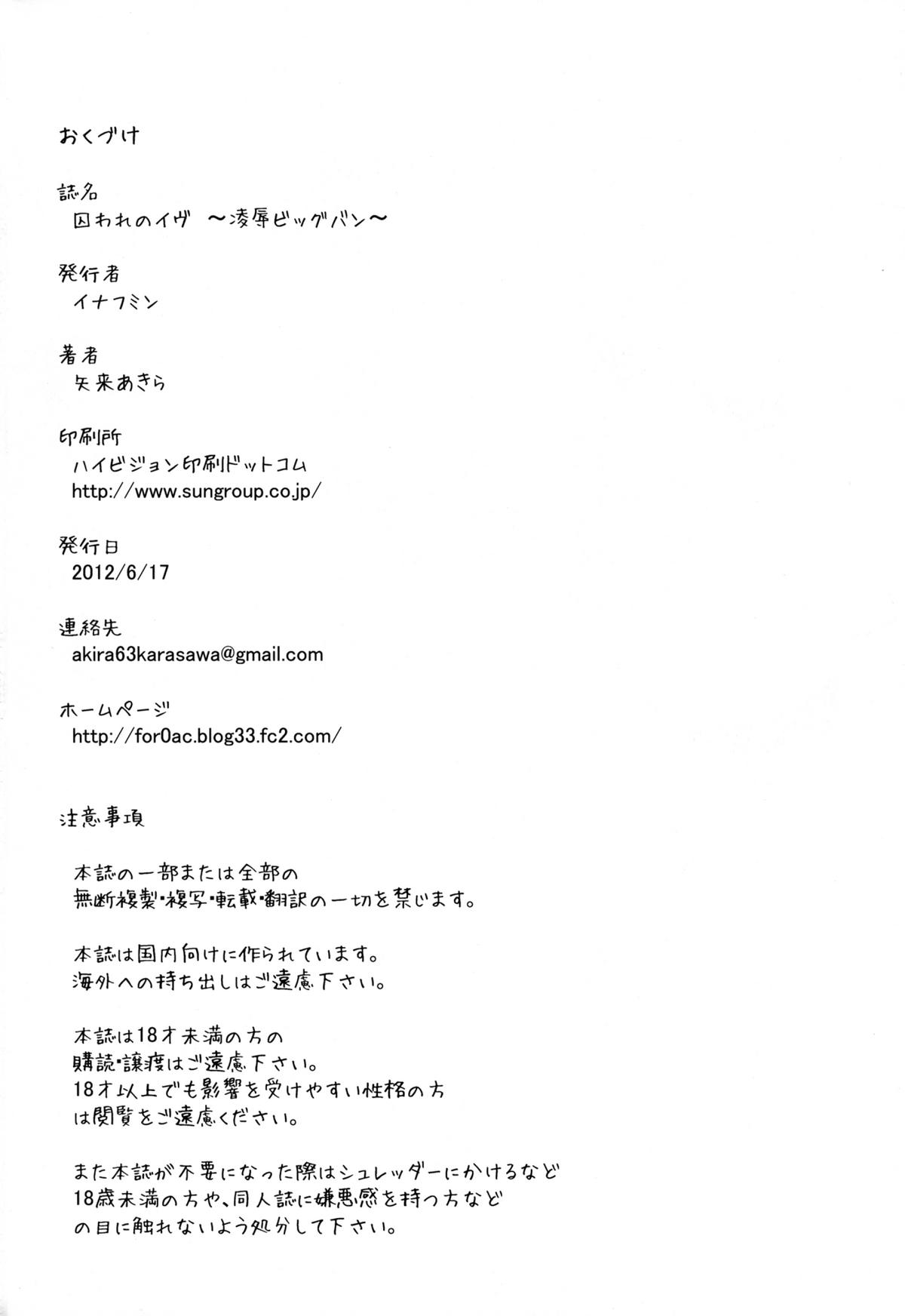 [イナフミン (矢来あきら)] 囚われのイヴ ～陵辱ビッグバン～ (アクエリオンEVOL) [DL版]