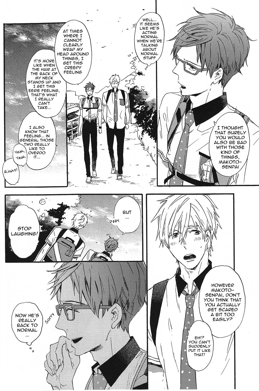 (SUPER23) [チャオ、ベイビー (三池ろむこ)] こわがりmash up! (Free!) [英訳]