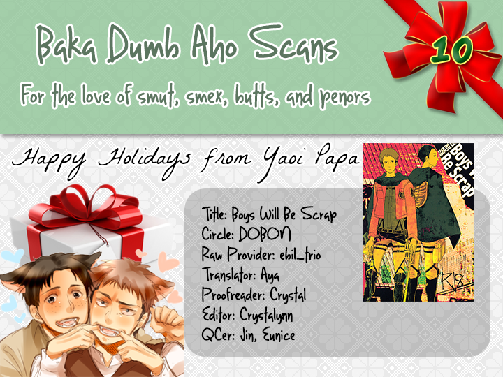 (壁外調査博) [DOBON (MiN] Boys Will Be Scrap (進撃の巨人) [英訳] [無修正]