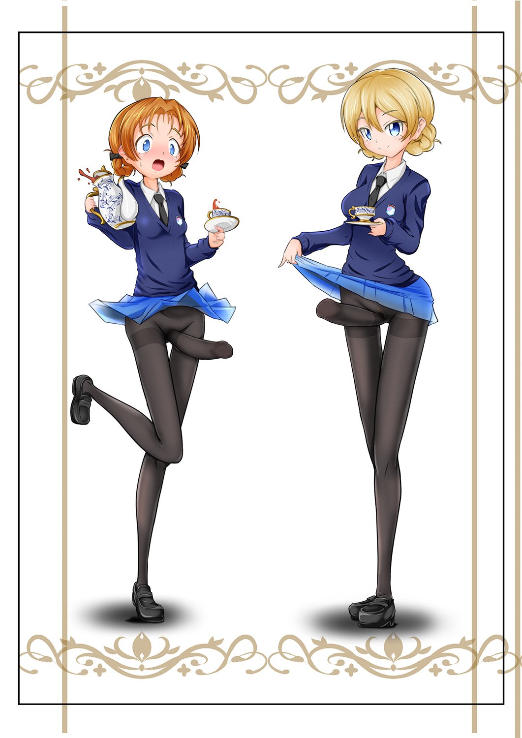 ふたなりタイツ途中のダル様とペコエのレクチャー