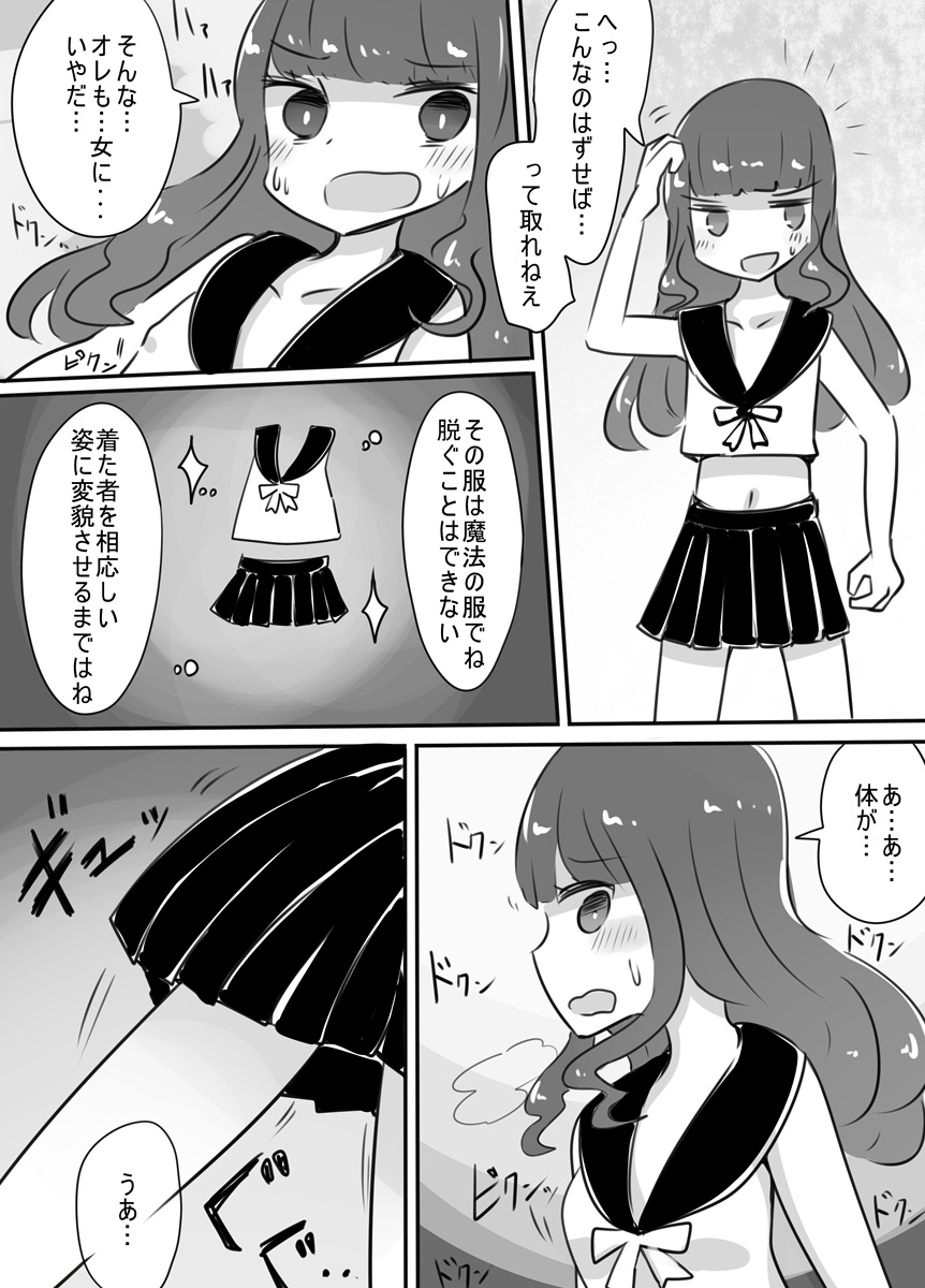 ショタ→女装→女体化