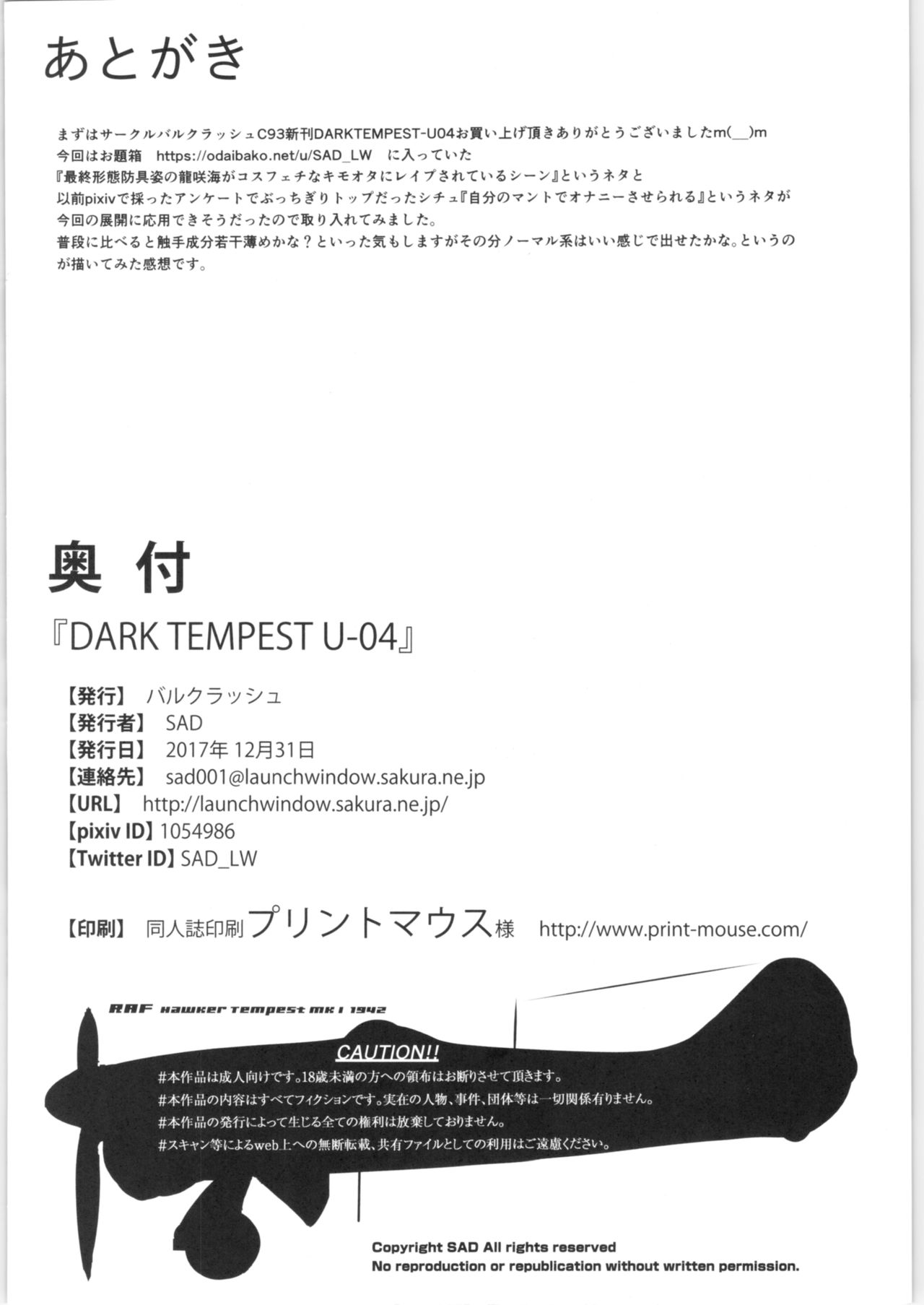 (C93) [バルクラッシュ (SAD)] DARK TEMPEST U-04 (魔法騎士レイアース)