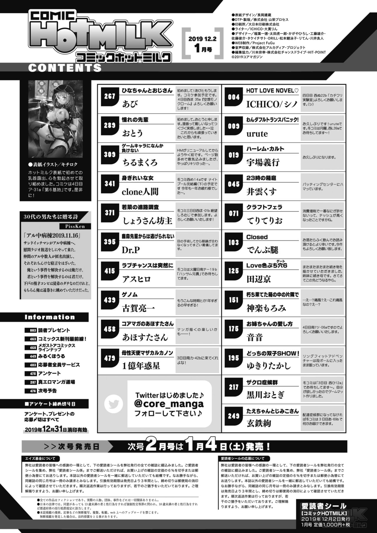 コミックホットミルク 2020年1月号 [DL版]
