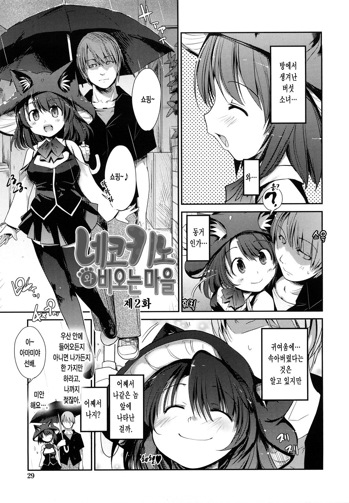 ねこきのと雨の町