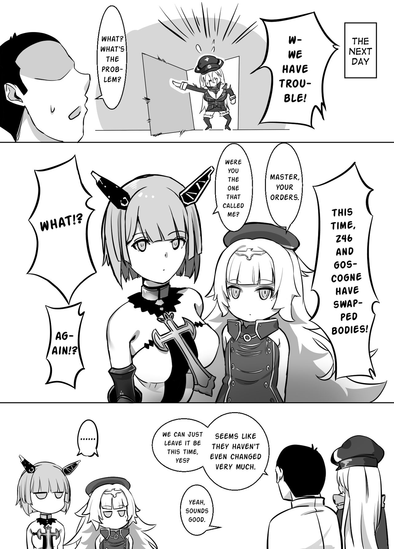 [黄粉坊 (ばっかんき)] 二人のにくすべの魂が入れ替わりア〇ル3Pセ〇クスする本 (アズールレーン) [英訳] [DL版]