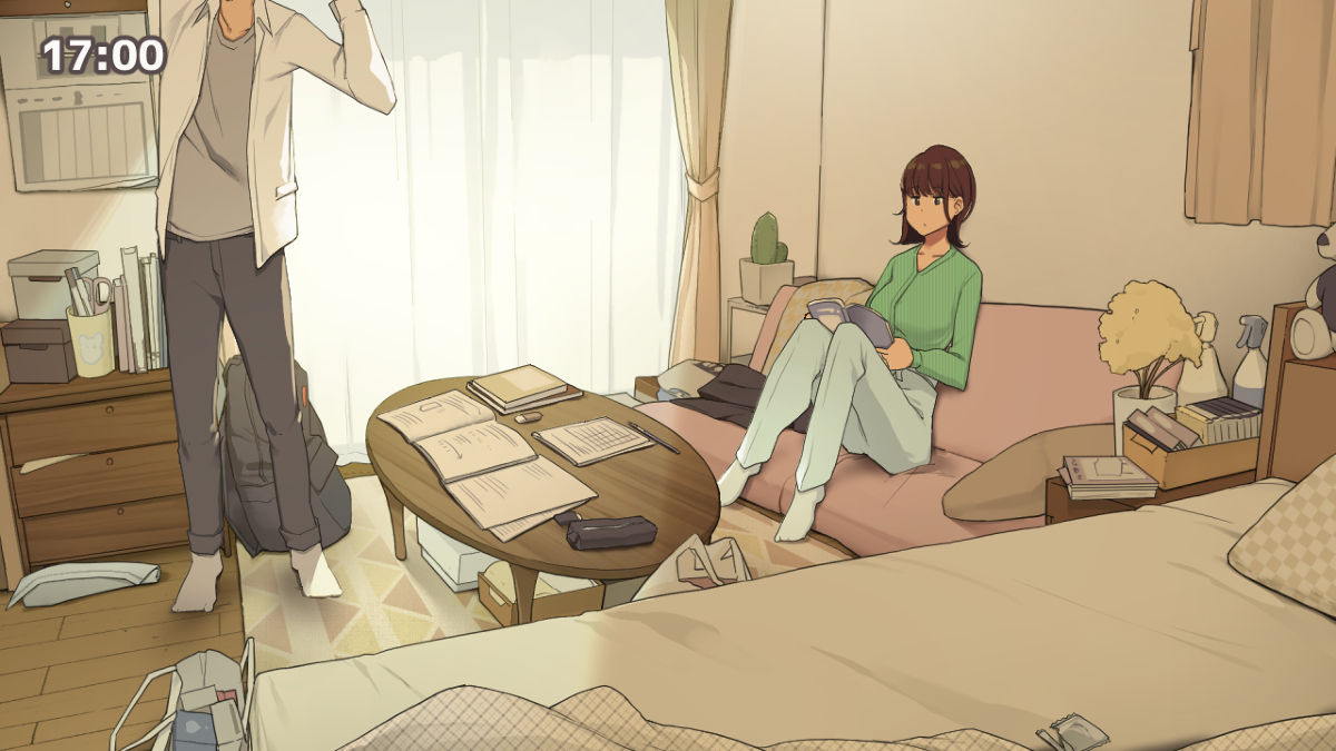 [わかまつ] 一人暮らしの女子大生のお部屋、友達と一日集中して勉強会しようと決めた日 [英訳]