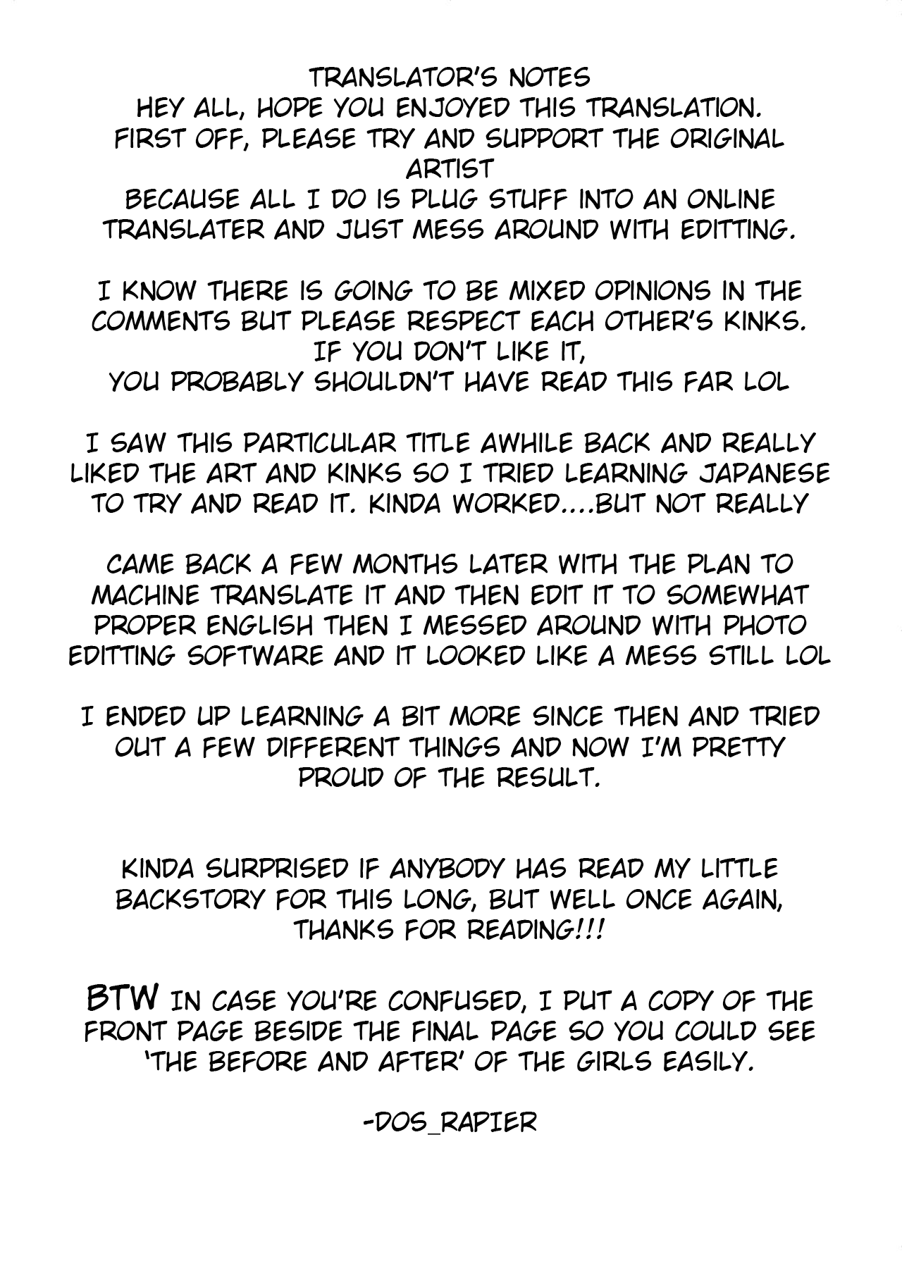 [A極振り (Sian)] メス共の4ページ調教記録集 [英訳] [DL版]