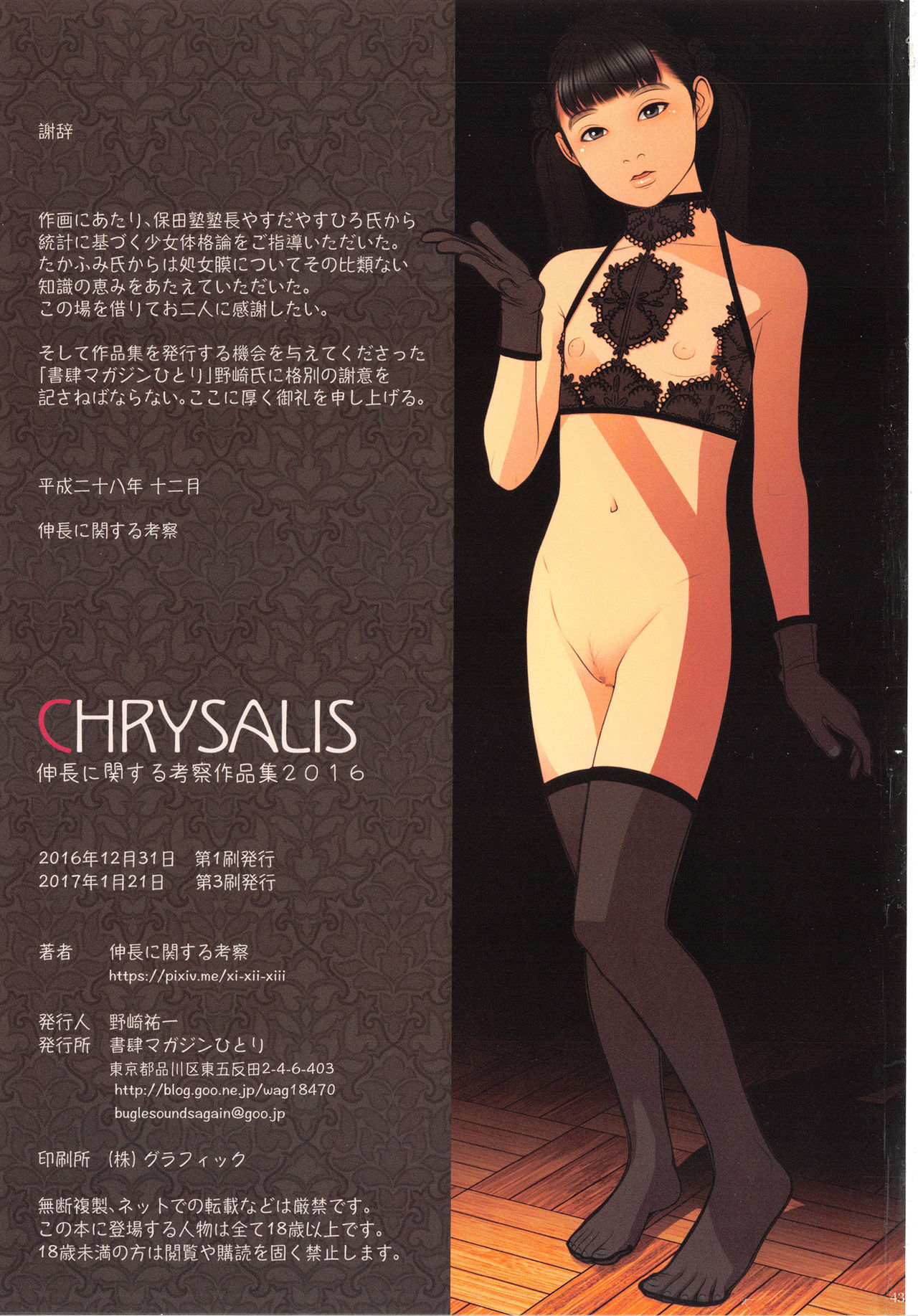 (C91) [書肆マガジンひとり (伸長に関する考察)] CHRYSALIS 伸長に関する考察作品集2016